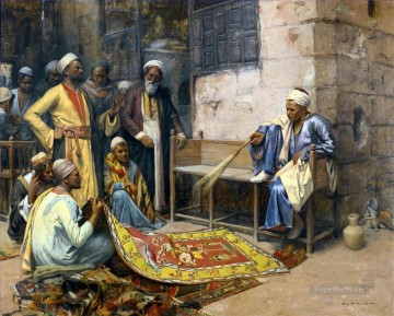 Der Teppichverkaufer Vendedor de alfombras Alphons Leopold Mielich Escenas orientalistas Pinturas al óleo